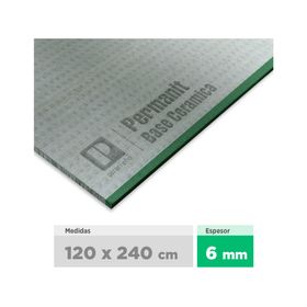 Plancha fibrocemento 6x1200x2400 mm Permanit base cerámica Pizarreño