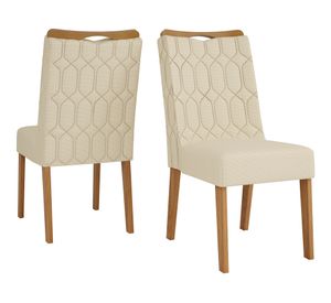 Comedor 6 sillas Dalila Carvalho blanco/ café claro