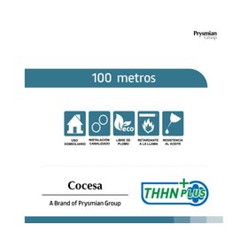 Cable THHN plus 100 m 14AWG blanco Cocesa