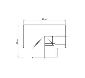 Tee Línea hidráulica 120x89x50 mm