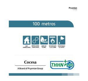 Cable THHN plus 100 m 14AWG verde Cocesa