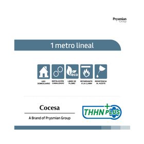 Cable thhn plus 14 awg rojo 1 metro lineal Cocesa