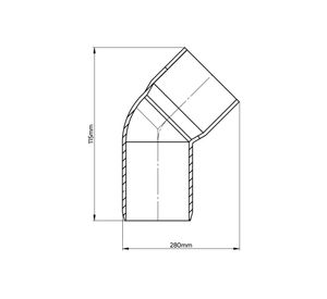Codo Línea sanitaria 50 mm 45°