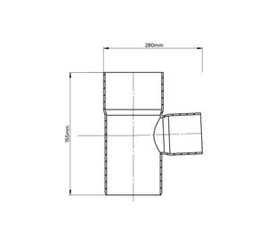 Tee sanitario PVC 50x50 mm gris