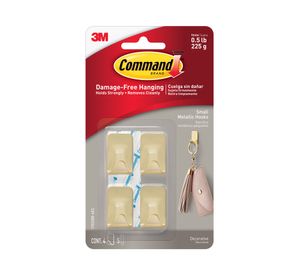 Gancho metálico pequeño dorado 4 unidades