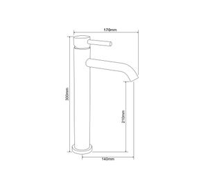Monomando lavamanos Sensus alto Negro