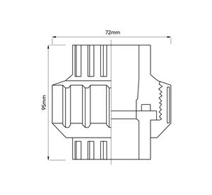 Unión Americana hidráulica para cementar 25 mm celeste