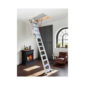 Escalera entretecho Aluminio Deluxe 70x120cm x 2.8 m