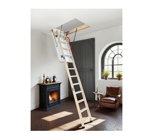 Escalera entretecho Madera Deluxe 70x120cm x 2.8 m Baldara