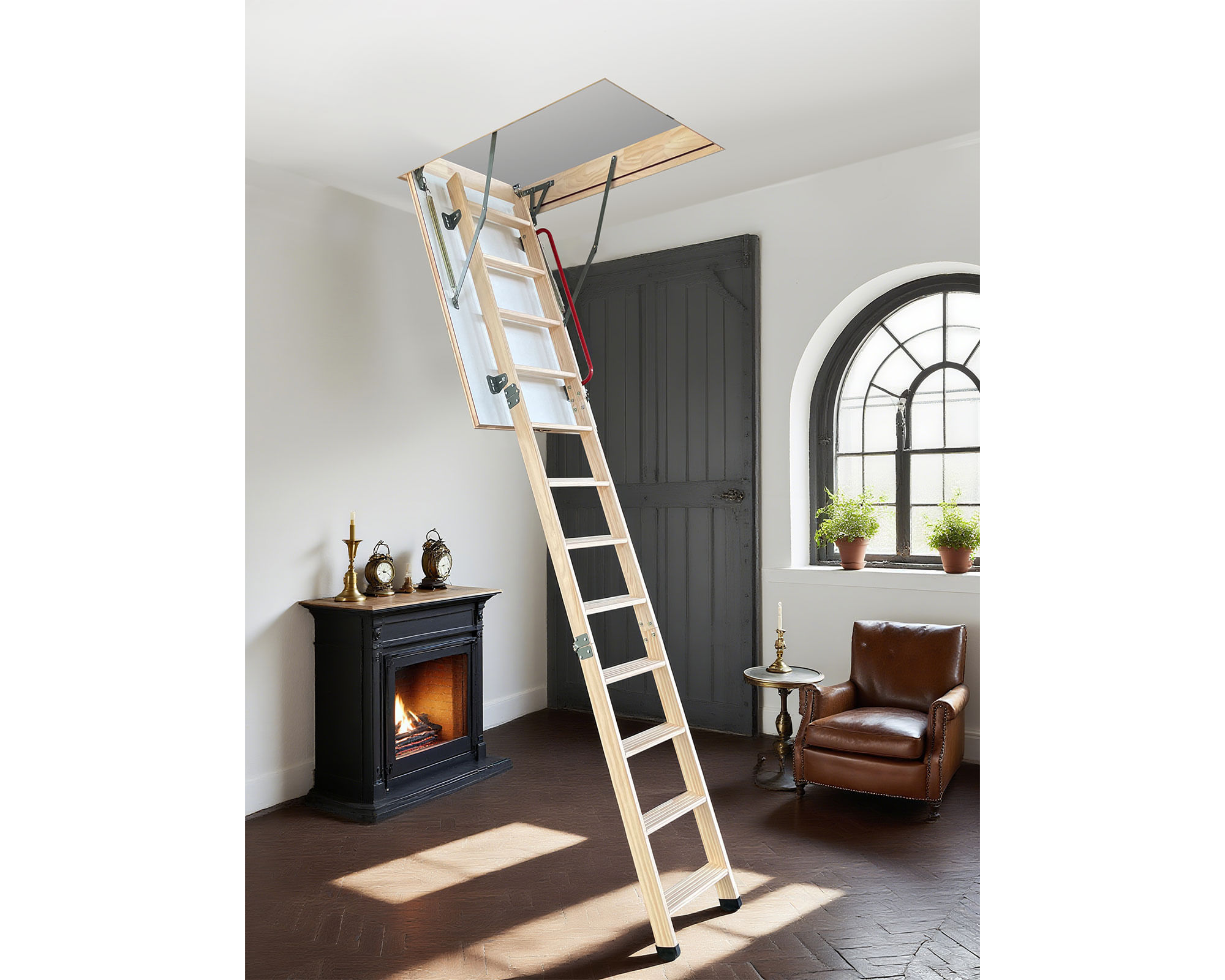 Escalera Entretecho 2,8 m Madera Deluxe Baldara