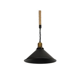 Lámpara colgar E27 1L Rústica cáñamo negro