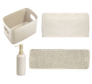 Accesorios baño ecru 4 piezas