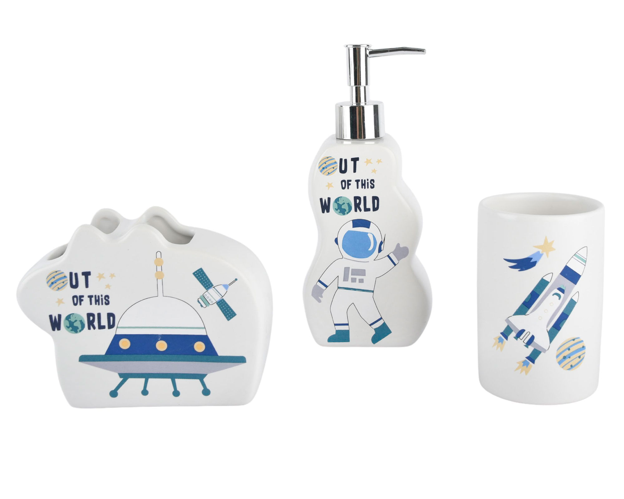 Accesorio baño Kids Cohete 3 piezas