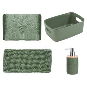 Accesorios baño verde 4 piezas