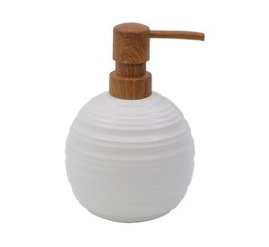 Dispensador jabón blanco/bambú