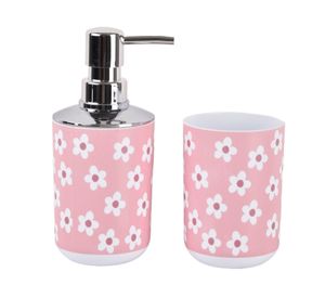 Accesorio baño rosado 2 piezas