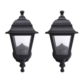 Farol 4 caras E27 negro 2 unidades