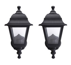 Farol 4 caras E27 negro 2 unidades