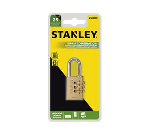 Candado combinación 3 diales interior latón 30 mm S742-051 Stanley