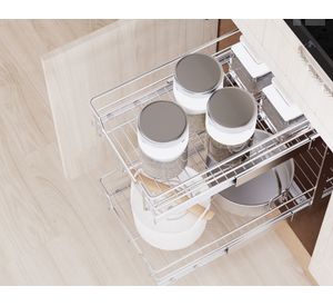 Bandeja retráctil 2 Niveles cromo