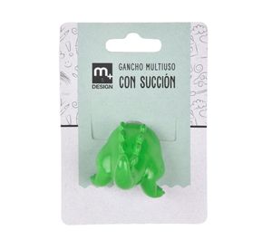 Gancho cortina con succión Dino verde