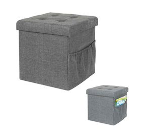 Pouf gris 38x38x38 cm