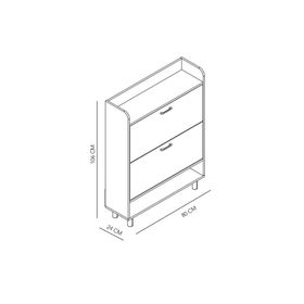 Zapatera 2 cajones blanco