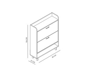 Zapatera 2 cajones blanco