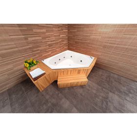 Tina hidromasaje 150x150 cm 7 jets izquierdo Creta Norglas