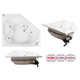 Tina hidromasaje 150x150 cm 7 jets derecho Creta Norglas.