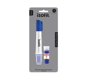 Marcador pizarra recargable + tinta azul