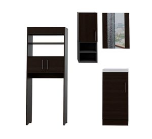 Mueble vanitorio + ahorrador espacio + espejo flotante + mueble auxiliar baño Madrid TuHome