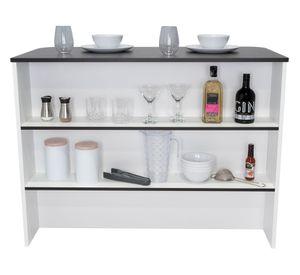 Barra auxiliar cocina Fendi wengué blanco