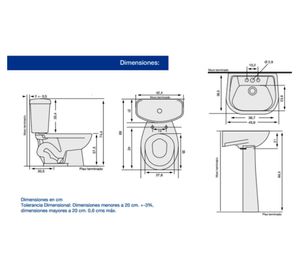 Juego de baño WC + lavamanos pedestal Evolution crema