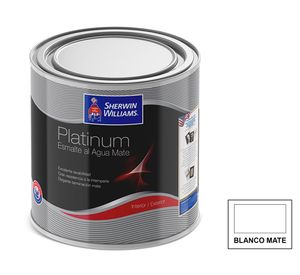 Esmalte al agua 1/4 galón Platinum blanco mate Sherwin Williams