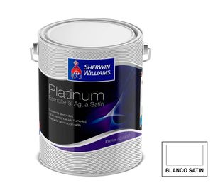 Esmalte al agua 1 galón Platinum blanco satín Sherwin Williams