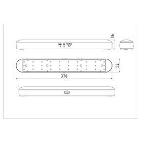 Luz de emergencia 37.6 cm lineal Slim Nex