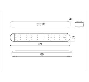 Luz de emergencia 37.6 cm lineal Slim Nex