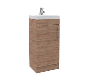 Mueble vanitorio 40 cm + botiquín My Bath miel 3 puertas