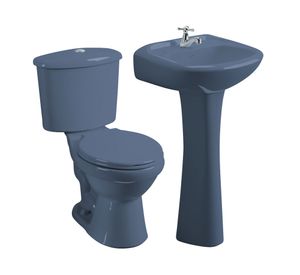 Pack juego de baño WC + lavamanos Evolution azul galaxie