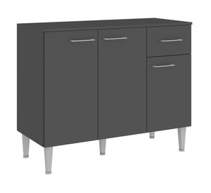 Mueble Base 3 puertas 1 cajón Evandro gris