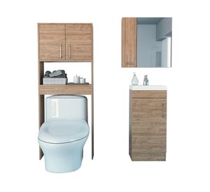 Botiquín + Mueble lavamanos + Optimizador MY BATH miel