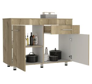 Mueble cocina 2 puertas 1 cajón Orion duna/blanco TuHome