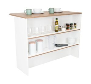 Barra auxiliar cocina Fendi blanco castaño