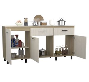 Mueble cocina 3 puertas 2 cajones Gante rovere/niebla TuHome