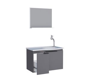 Mueble vanitorio 63 cm + espejo Quartzo gris