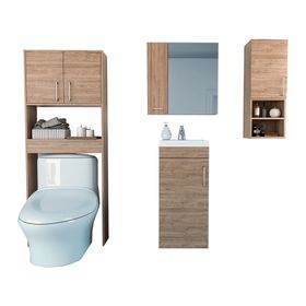 Botiquín + Mueble lavamanos + Optimizador MY BATH miel