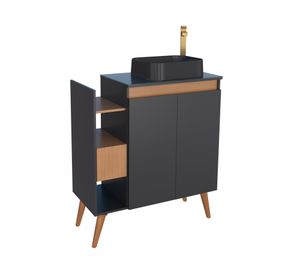 Mueble vanitorio 80 cm Lotus negro/café