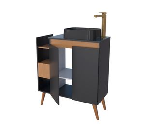Mueble vanitorio 80 cm Lotus negro/café