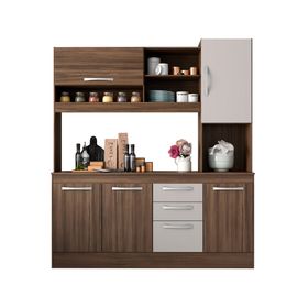 Kit cocina 5 puertas 3 cajones café/blanco off
